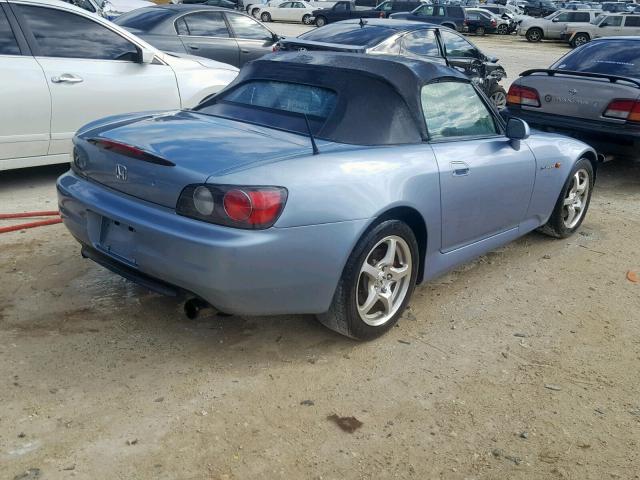 JHMAP114X2T009926 - 2002 HONDA S2000 BLUE photo 4