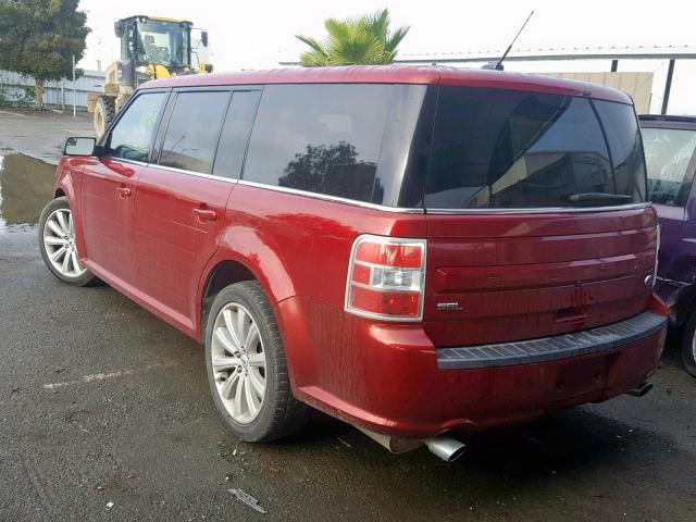 2FMGK5C80DBD35251 - 2013 FORD FLEX SEL RED photo 3