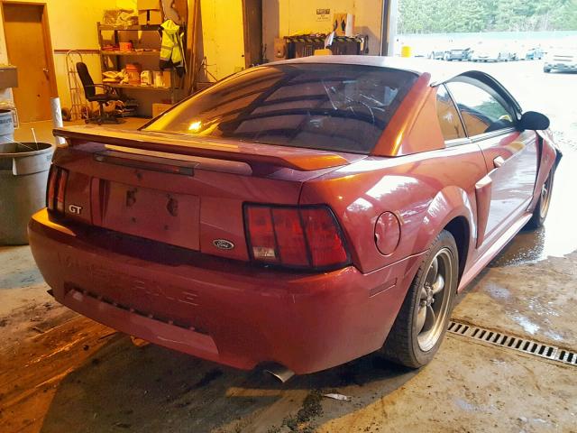 1FAFP42X44F107035 - 2004 FORD MUSTANG GT BURGUNDY photo 4