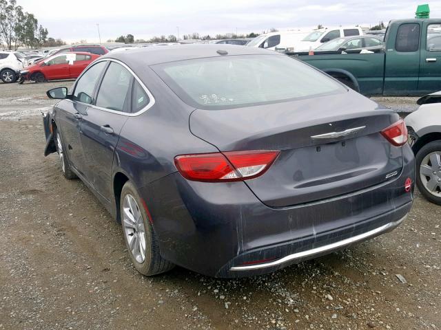 1C3CCCAB6FN725706 - 2015 CHRYSLER 200 LIMITE CHARCOAL photo 3