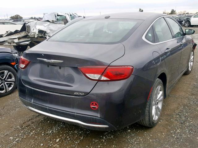 1C3CCCAB6FN725706 - 2015 CHRYSLER 200 LIMITE CHARCOAL photo 4