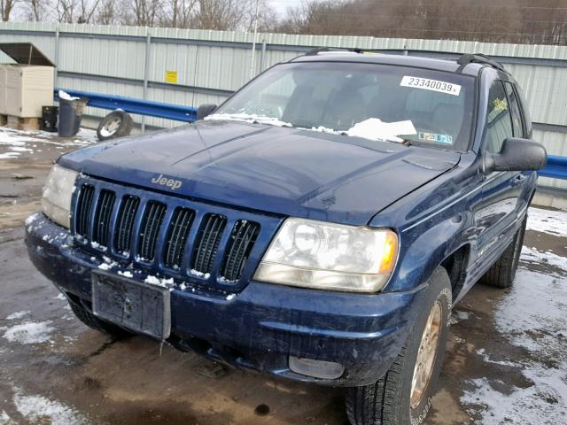 1J4GW58S4YC346301 - 2000 JEEP GRAND CHER BLUE photo 2