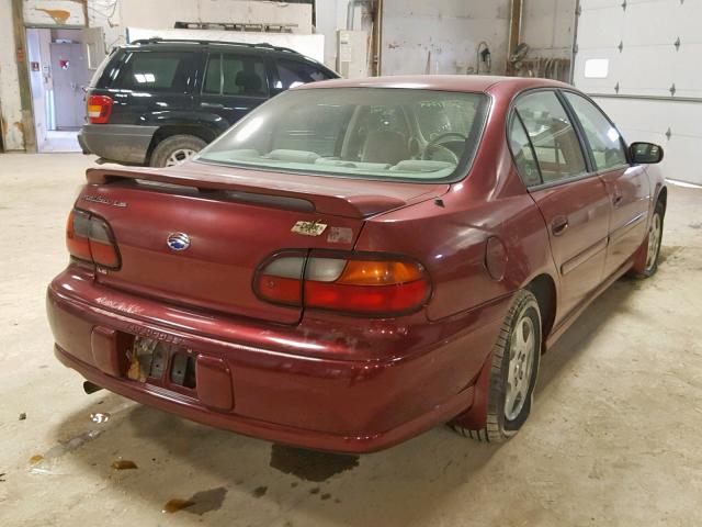 1G1NE52J82M597090 - 2002 CHEVROLET MALIBU LS 栗色 照片 4