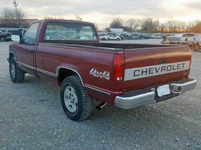 1GCDK14K9KE252204 - 1989 CHEVROLET GMT-400 K1 MAROON photo 3