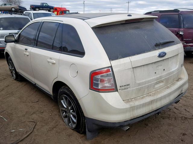 2FMDK48C98BA00070 - 2008 FORD EDGE SEL WHITE photo 3