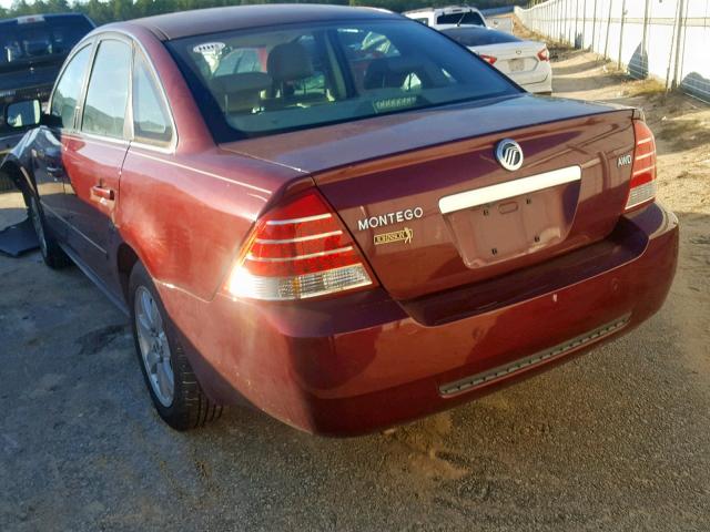 1MEFM41165G606218 - 2005 MERCURY MONTEGO LU MAROON photo 3