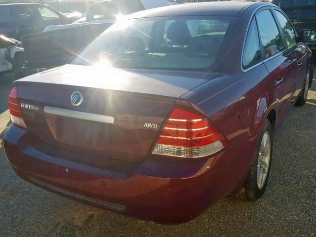 1MEFM41165G606218 - 2005 MERCURY MONTEGO LU MAROON photo 4