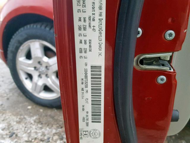 1B3HB48B87D352936 - 2007 DODGE CALIBER SX RED photo 10