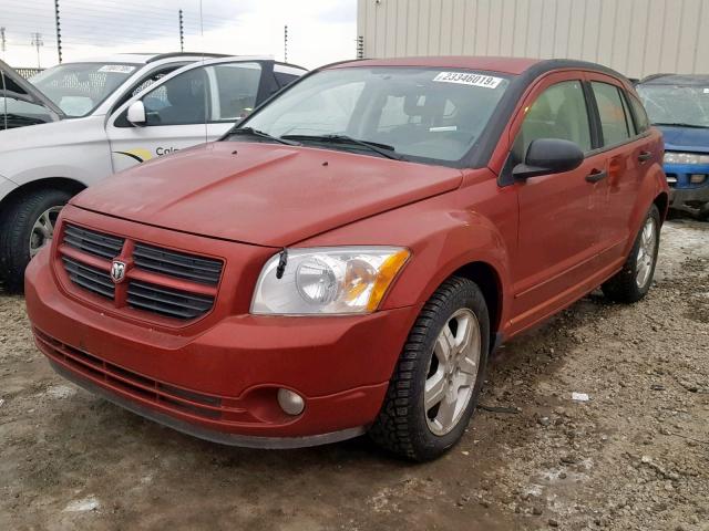 1B3HB48B87D352936 - 2007 DODGE CALIBER SX RED photo 2