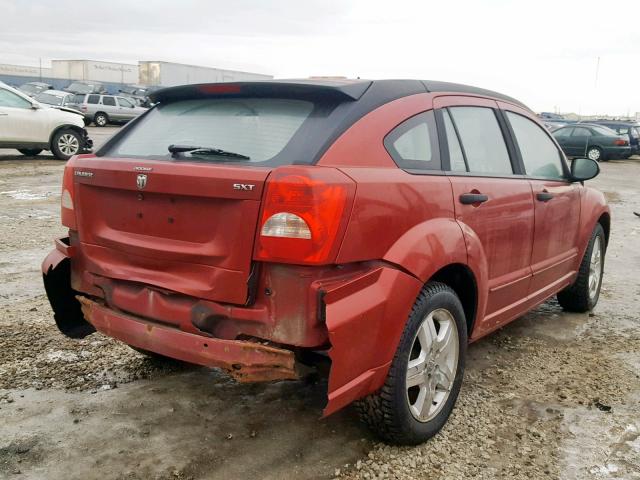 1B3HB48B87D352936 - 2007 DODGE CALIBER SX RED photo 4