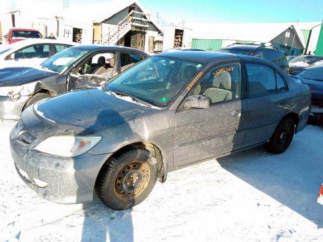 2HGES16145H033237 - 2005 HONDA CIVIC DX GRAY photo 2