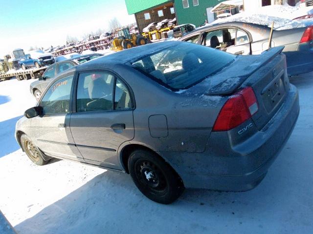 2HGES16145H033237 - 2005 HONDA CIVIC DX GRAY photo 3