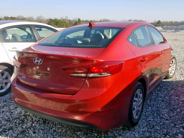 5NPD74LF2HH039112 - 2017 HYUNDAI ELANTRA SE RED photo 4