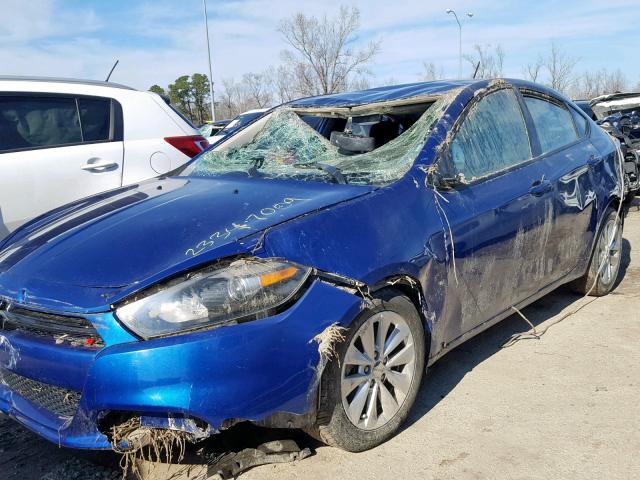 1C3CDFBB3ED822198 - 2014 DODGE DART SXT BLUE photo 2