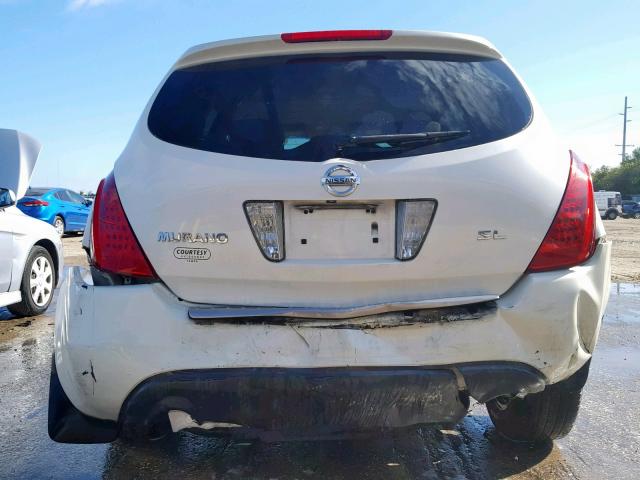 JN8AZ08T26W413167 - 2006 NISSAN MURANO WHITE photo 9