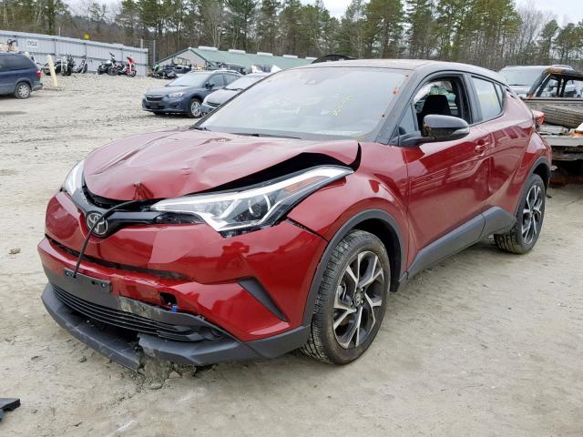 NMTKHMBX0KR070079 - 2019 TOYOTA C-HR XLE RED photo 2