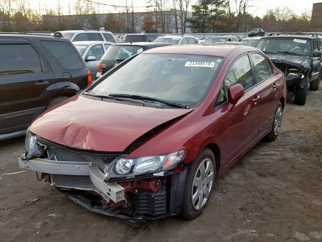 2HGFA1F58BH524318 - 2011 HONDA CIVIC LX MAROON photo 2