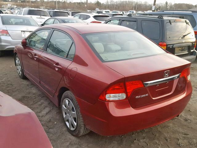 2HGFA1F58BH524318 - 2011 HONDA CIVIC LX MAROON photo 3