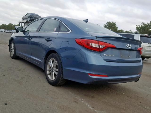 5NPE24AF1GH390839 - 2016 HYUNDAI SONATA SE BLUE photo 3