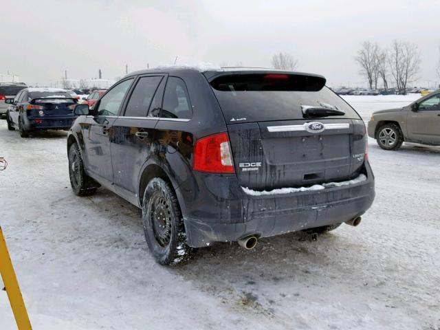 2FMDK4KC3DBA15313 - 2013 FORD EDGE LIMIT BLACK photo 3