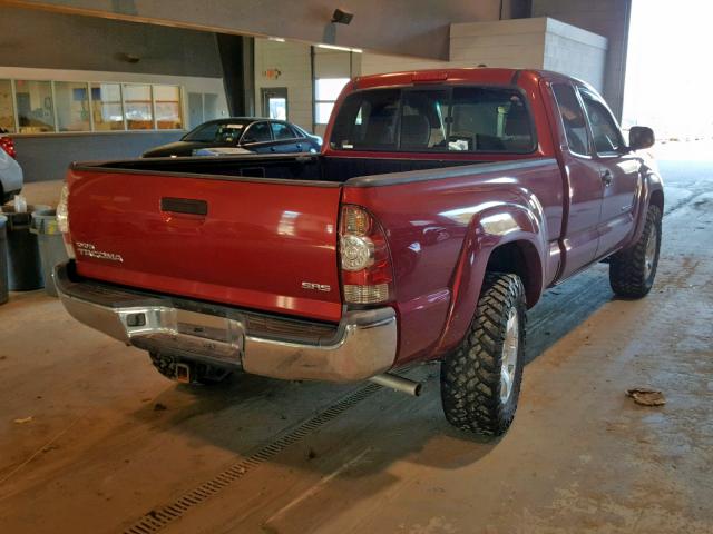 5TEUX42N16Z203274 - 2006 TOYOTA TACOMA ACC RED photo 4