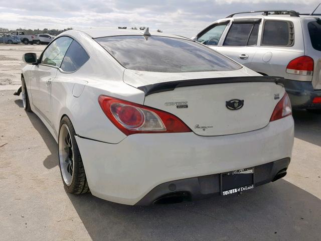 KMHHT6KD0AU042543 - 2010 HYUNDAI GENESIS CO WHITE photo 3