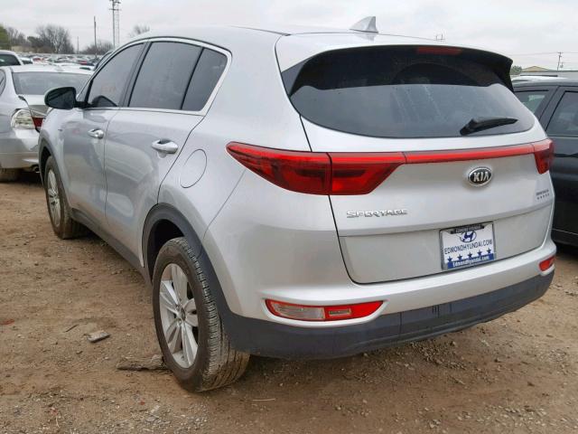 KNDPMCAC6H7277476 - 2017 KIA SPORTAGE L SILVER photo 3