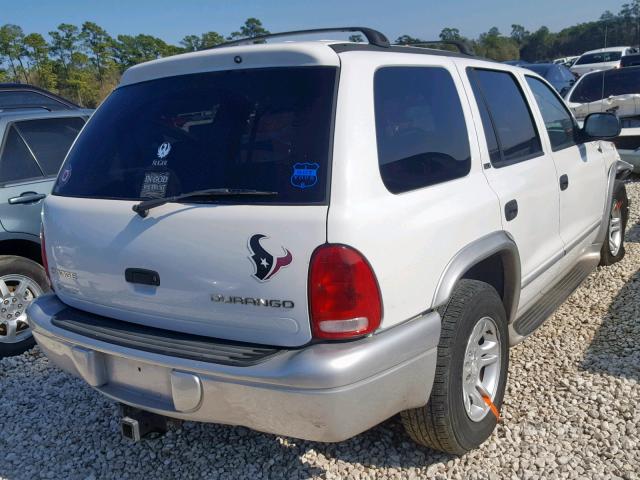 1B4HR58Z22F122199 - 2002 DODGE DURANGO SL WHITE photo 4