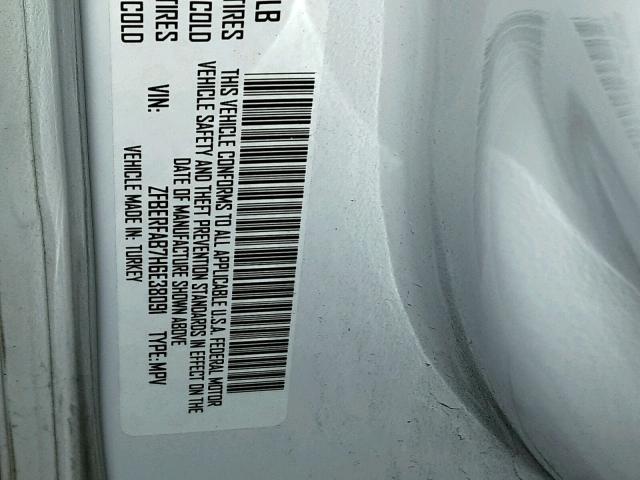 ZFBERFAB7H6E38091 - 2017 RAM PROMASTER 白色 照片 10