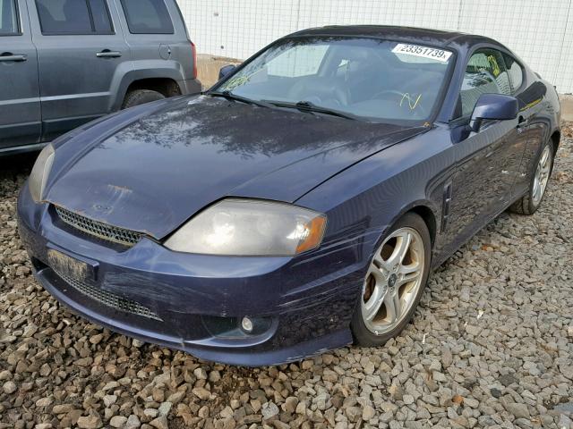 KMHHN65F46U219951 - 2006 HYUNDAI TIBURON GT BLUE photo 2