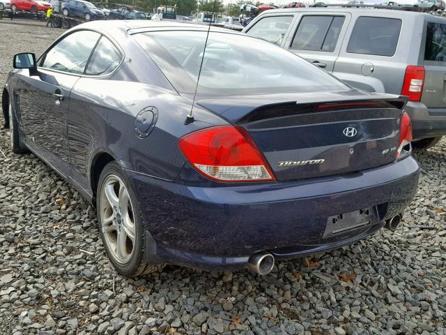 KMHHN65F46U219951 - 2006 HYUNDAI TIBURON GT BLUE photo 3