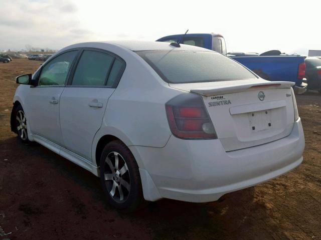 3N1AB6AP3CL630361 - 2012 NISSAN SENTRA 2.0 WHITE photo 3