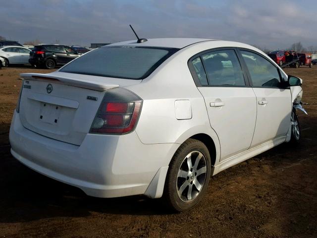 3N1AB6AP3CL630361 - 2012 NISSAN SENTRA 2.0 WHITE photo 4