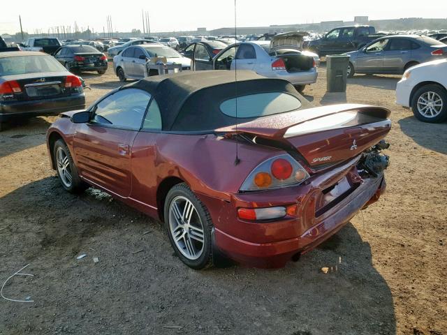 4A3AE45G25E002276 - 2005 MITSUBISHI ECLIPSE SP BURGUNDY photo 3