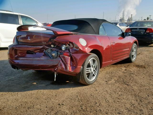 4A3AE45G25E002276 - 2005 MITSUBISHI ECLIPSE SP BURGUNDY photo 4