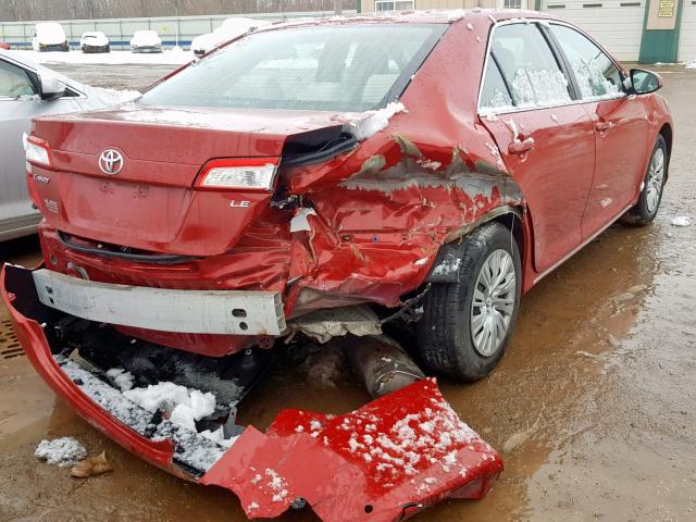 4T1BF1FK0CU510136 - 2012 TOYOTA CAMRY BASE RED photo 4