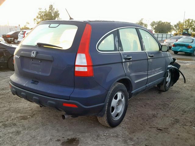 JHLRE38328C018991 - 2008 HONDA CR-V LX BLUE photo 4