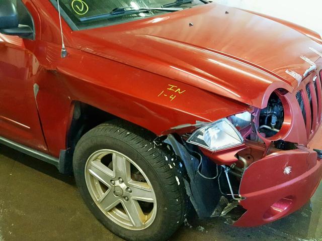 1J4NF4FB9AD560138 - 2010 JEEP COMPASS SP წითელი ფოტო 9