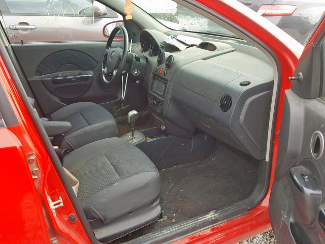 KL1TD66608B172780 - 2008 CHEVROLET AVEO BASE Қызыл фото 5