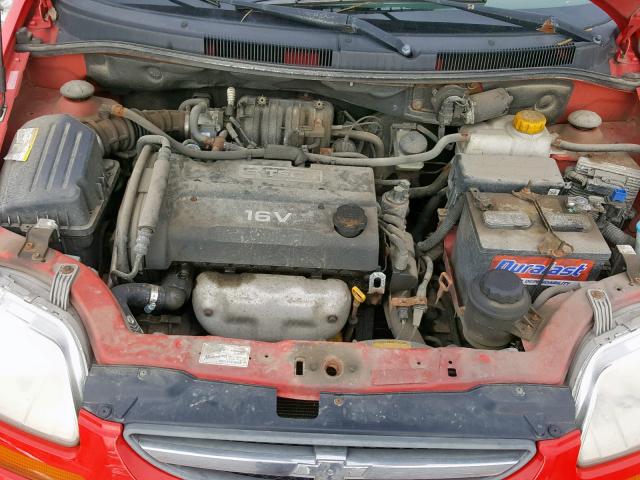 KL1TD66608B172780 - 2008 CHEVROLET AVEO BASE Қызыл фото 7