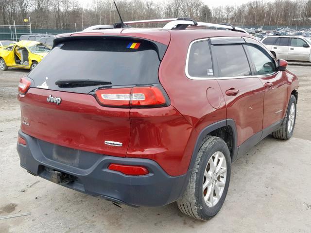 1C4PJMCS3EW200746 - 2014 JEEP CHEROKEE L RED photo 4