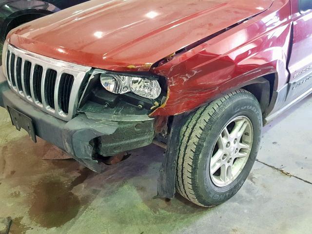 1J4GX48S53C573867 - 2003 JEEP GRAND CHER RED photo 9