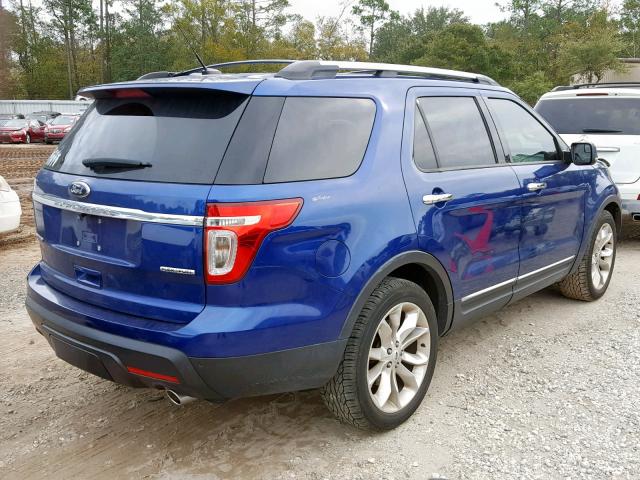 1FM5K7F83DGA96351 - 2013 FORD EXPLORER L BLUE photo 4