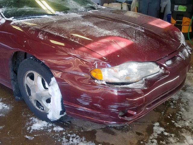 2G1WX15K119184211 - 2001 CHEVROLET MONTE CARL MAROON photo 9