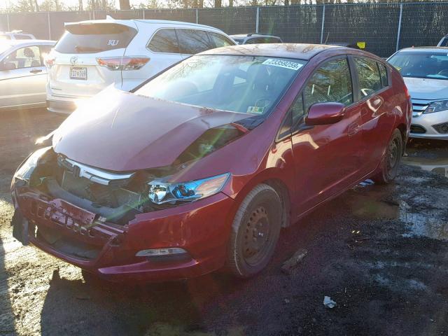 JHMZE2H54AS017649 - 2010 HONDA INSIGHT LX RED photo 2