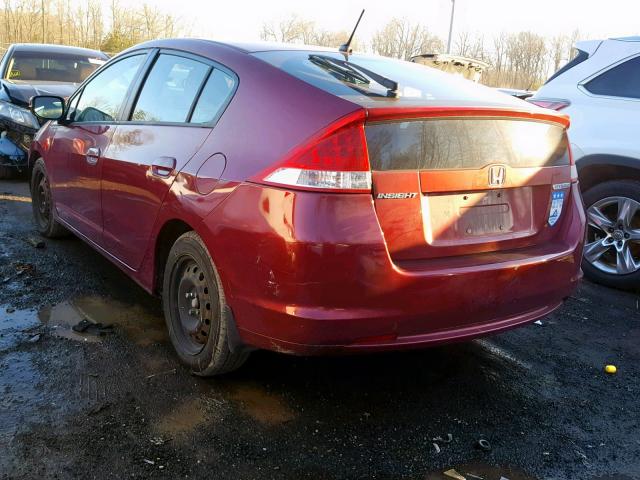 JHMZE2H54AS017649 - 2010 HONDA INSIGHT LX RED photo 3