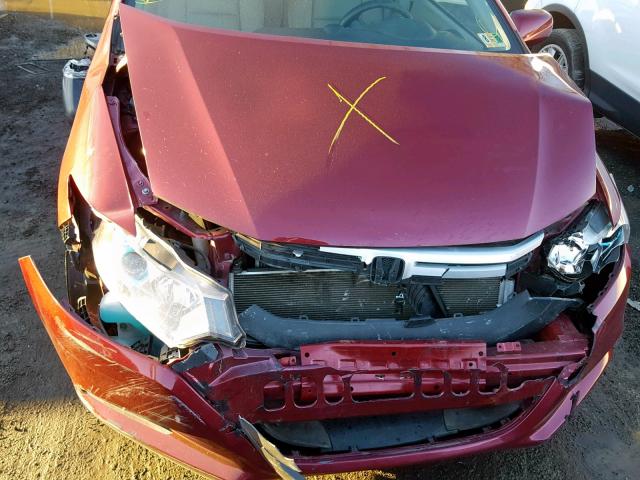 JHMZE2H54AS017649 - 2010 HONDA INSIGHT LX RED photo 7