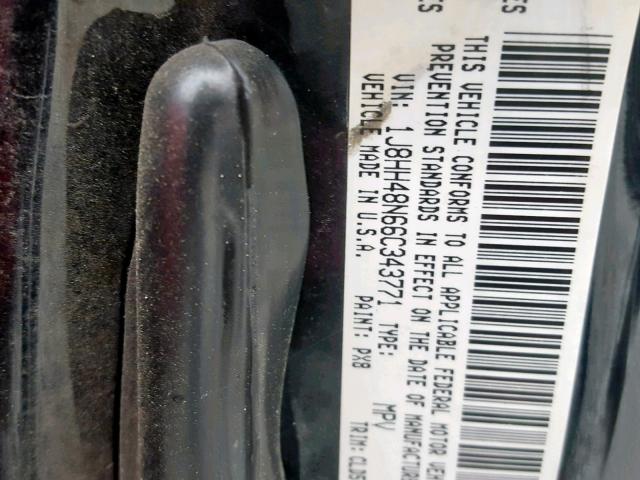 1J8HH48N66C343771 - 2006 JEEP COMMANDER BLACK photo 10