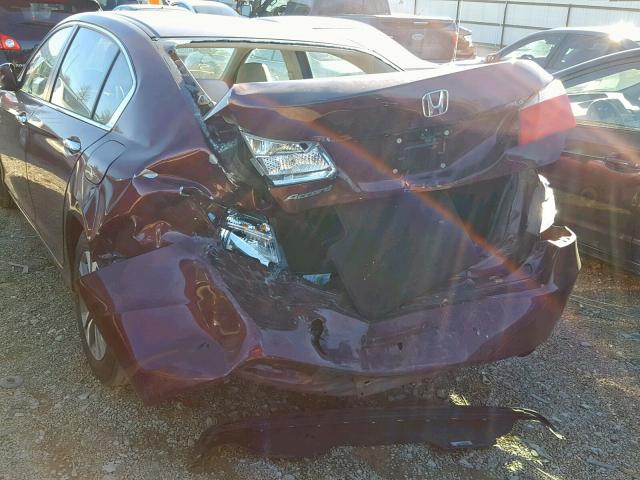 1HGCR2F37EA153915 - 2014 HONDA ACCORD LX 勃艮第红 照片 9