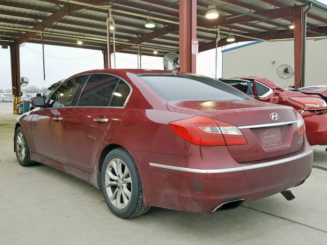 KMHGC4DD8DU235251 - 2013 HYUNDAI GENESIS 3. MAROON photo 3